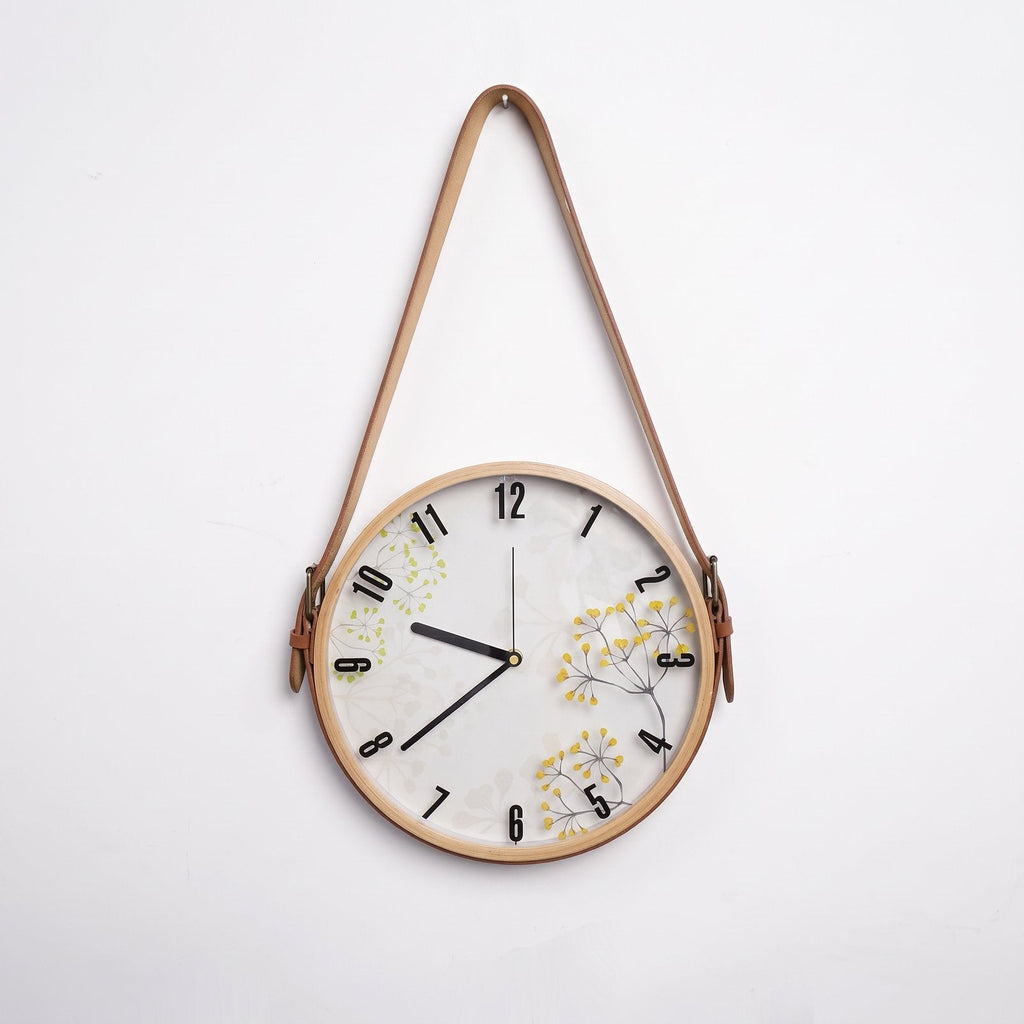 Hanging Leather Wall Clock – product view 9