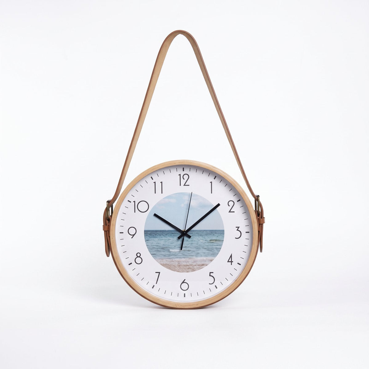 Hanging Leather Wall Clock – product view 10