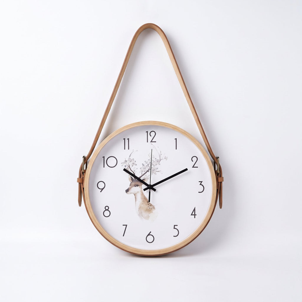 Hanging Leather Wall Clock – product view 11