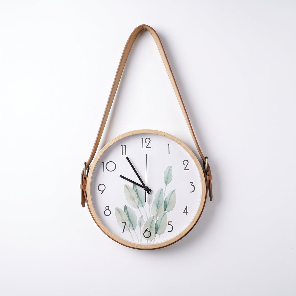 Hanging Leather Wall Clock – product view 12