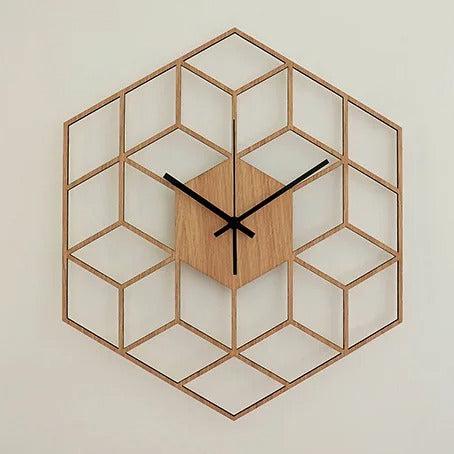 Hexagon Wood Wall Clock – product image