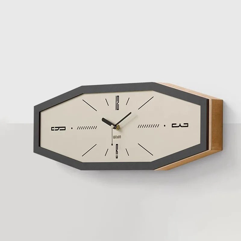 Hexagonal Wood Wall Clock – product image