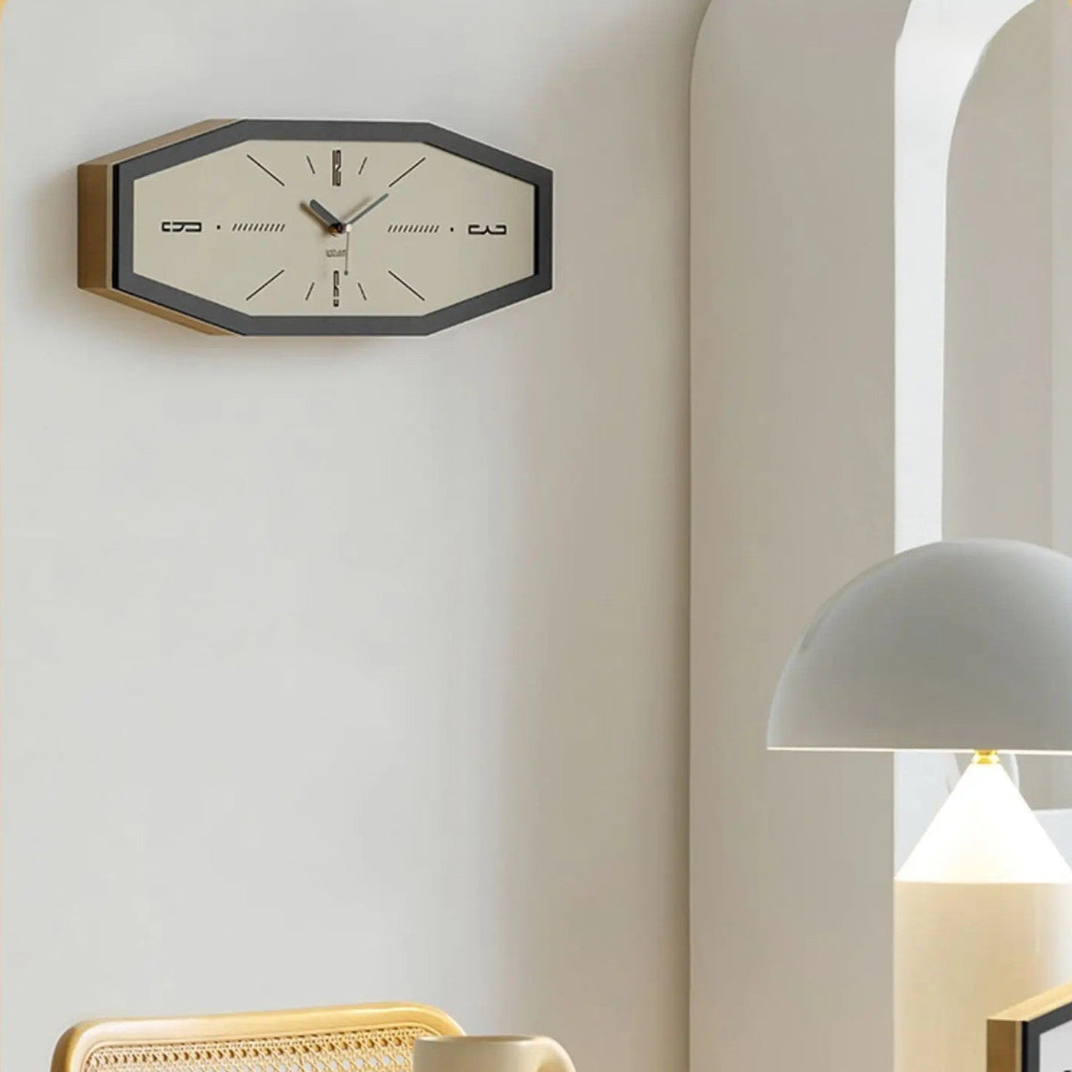 Hexagonal Wood Wall Clock – product view 2