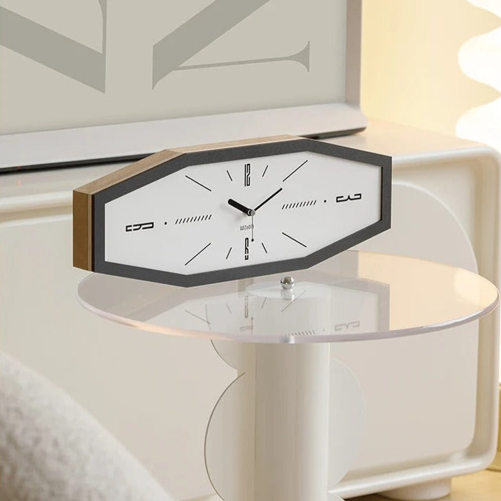 Hexagonal Wood Wall Clock – product view 7