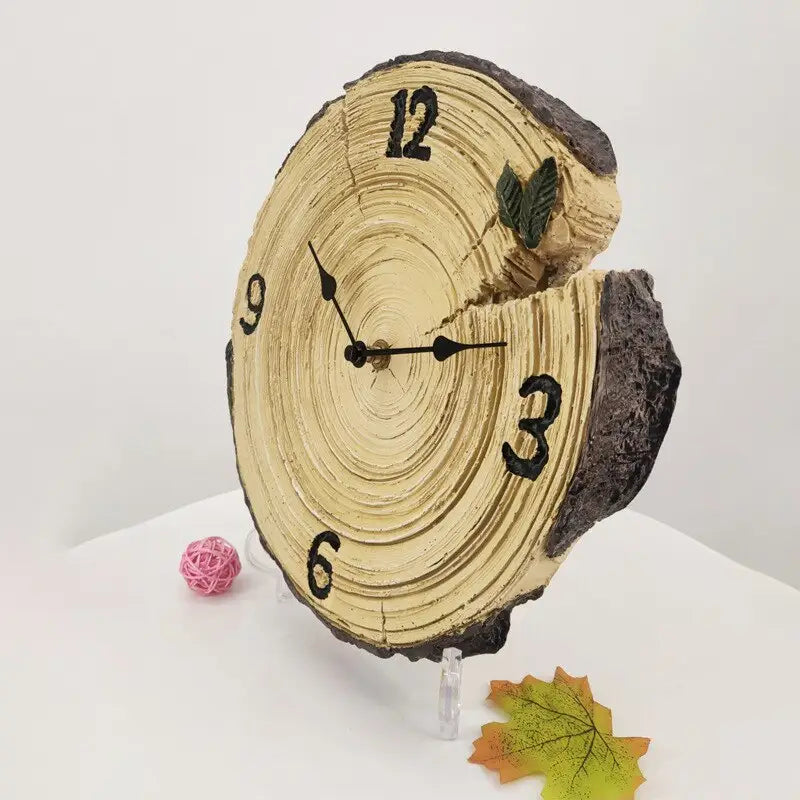 Rustic Log-Shaped Wall Clock – view 3