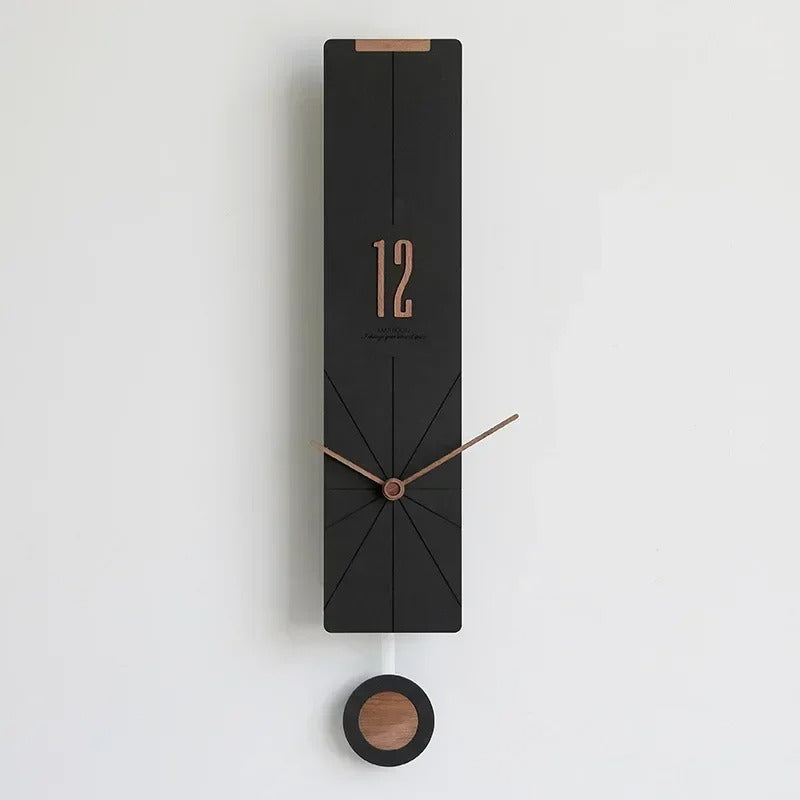 Long Wood Wall Clock for UK interiors