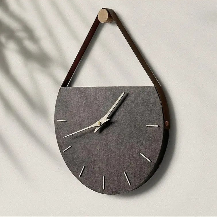 Leather Hanging Wall Clock for UK interiors