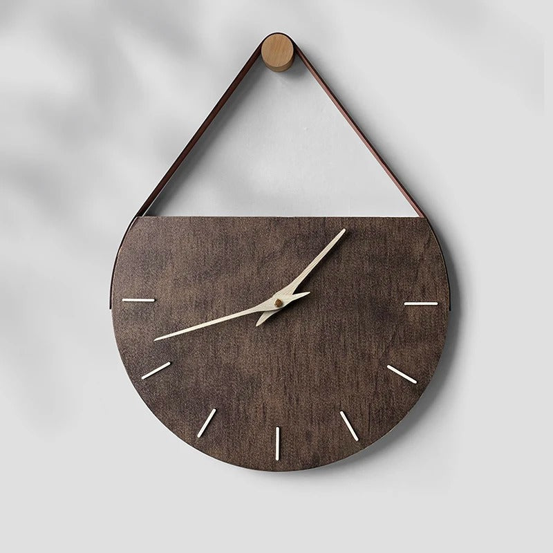 Leather Hanging Wall Clock for UK interiors