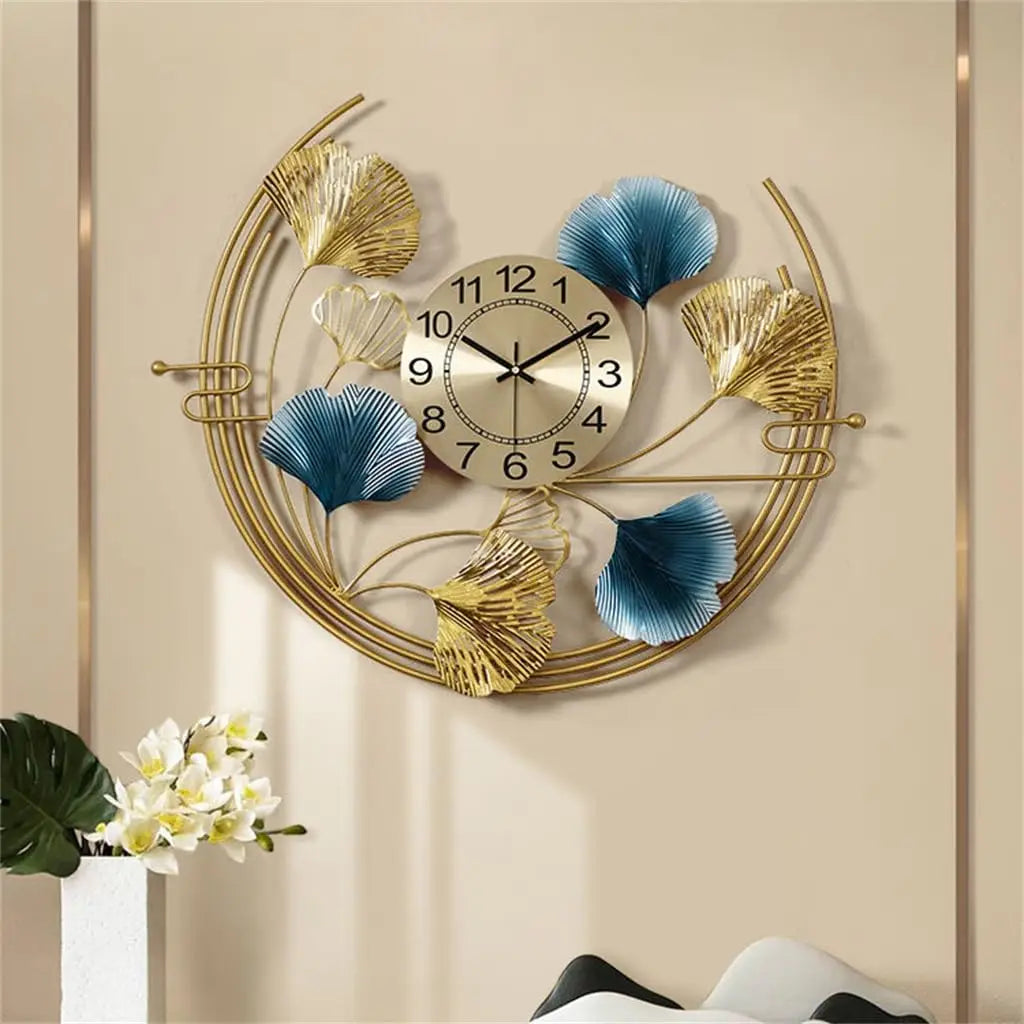 Golden Foliage Wall Clock for UK interiors