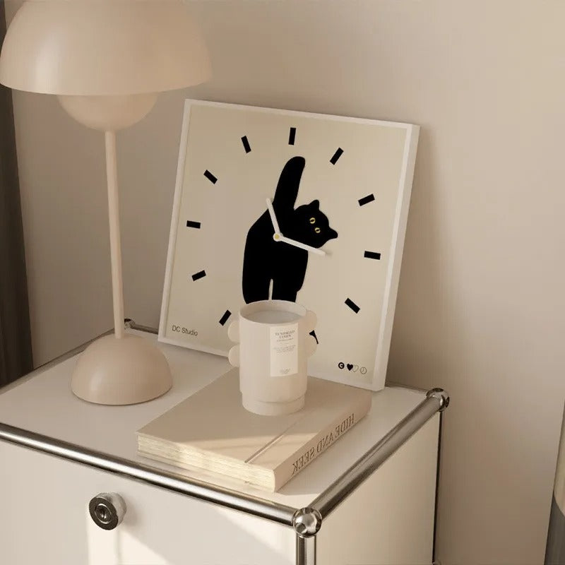 Black Cat Wall Clock for UK interiors