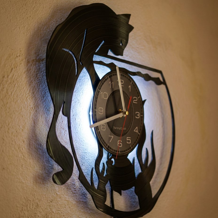 Multicolour LED Cat Wall Clock for UK interiors