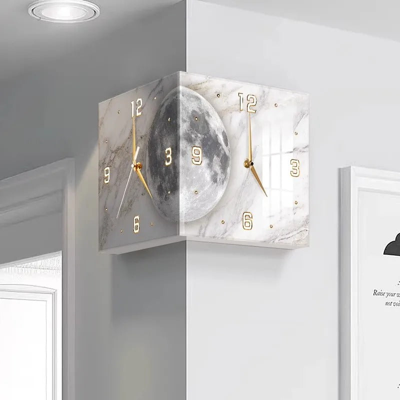 Cube Moon Wall Clock for UK interiors