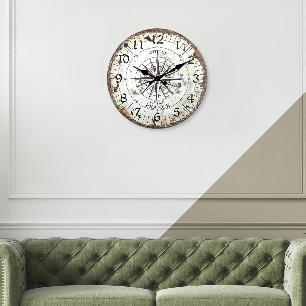 Antique Compass Wall Clock for UK interiors