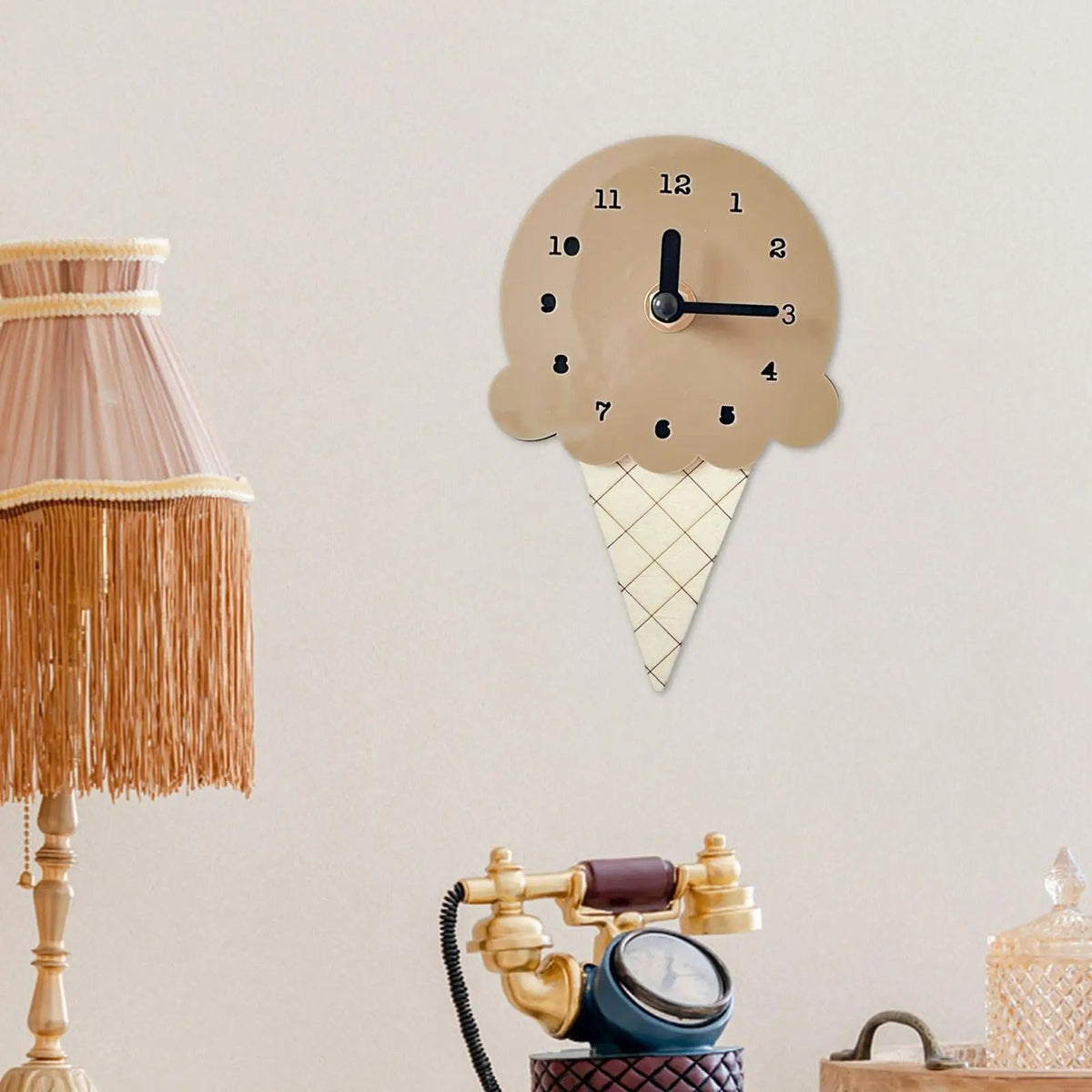 Ice Cream Cone Wall Clock for UK interiors