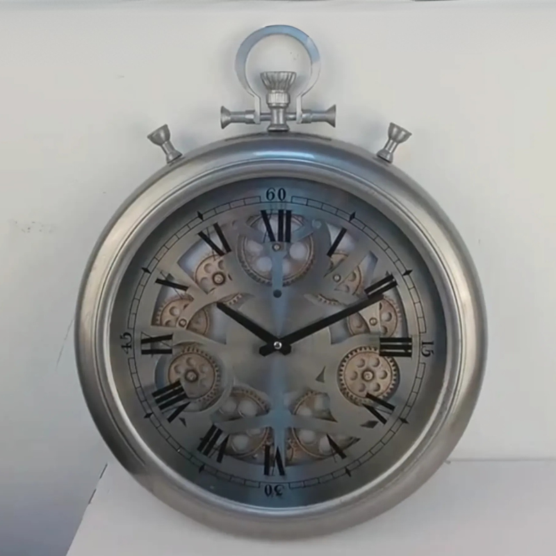 Steampunk Wall Clock Silver for UK interiors