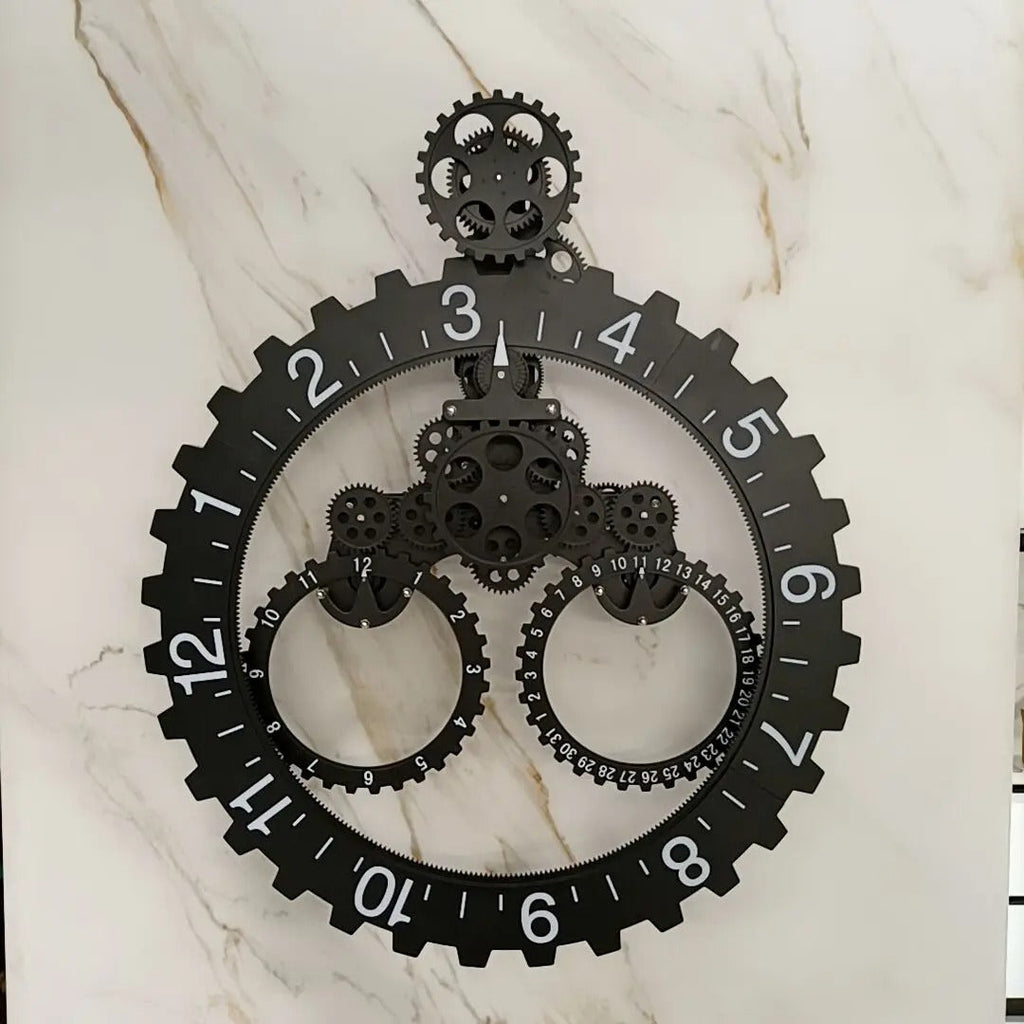 Black Cogs Wall Clock for UK interiors