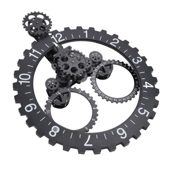 Black Cogs Wall Clock for UK interiors
