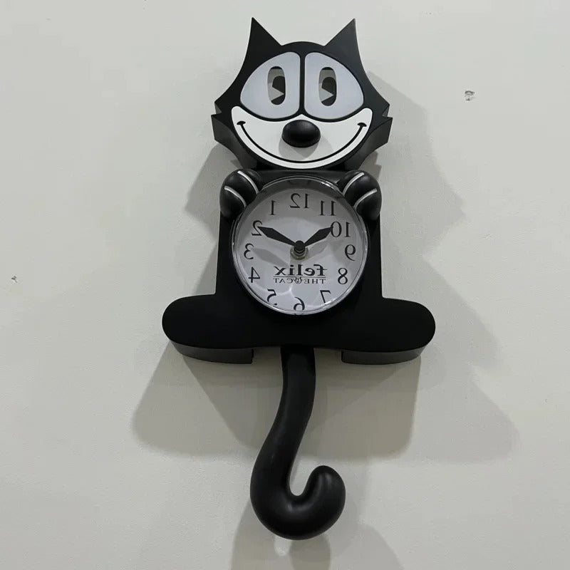 Cartoon Cat Wall Clock for UK interiors