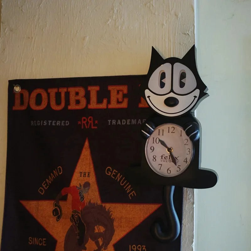 Cartoon Cat Wall Clock for UK interiors