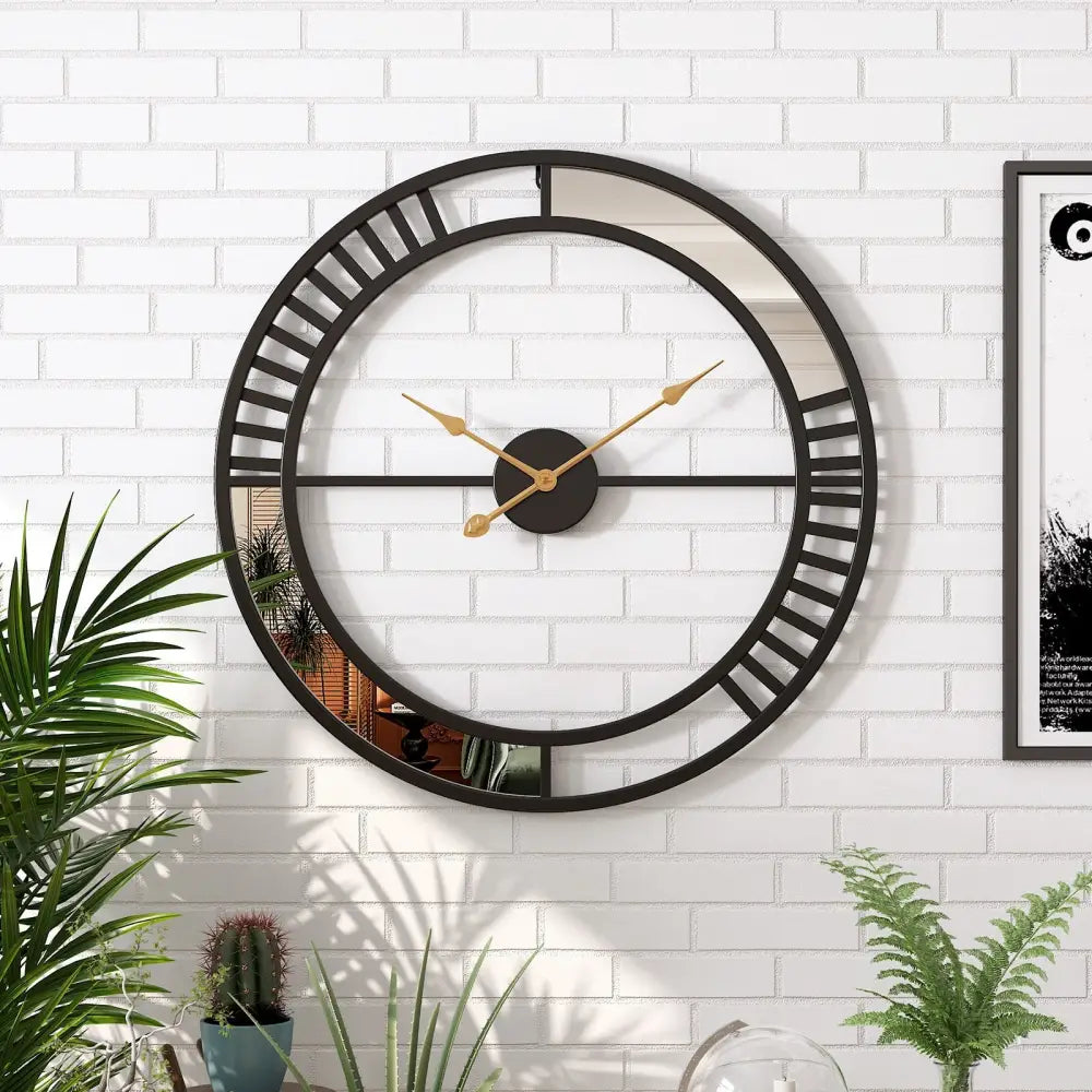 Industrial Loft Wall Clock – Gold