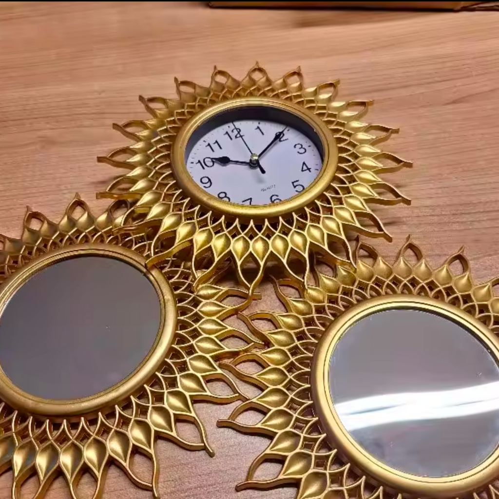 Sun Mirror Wall Clock for UK interiors