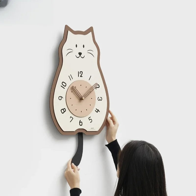Cat Shape Wall Clock for UK interiors