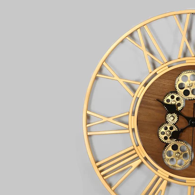 Moving Gear Industrial Metal Wall Clock for UK interiors