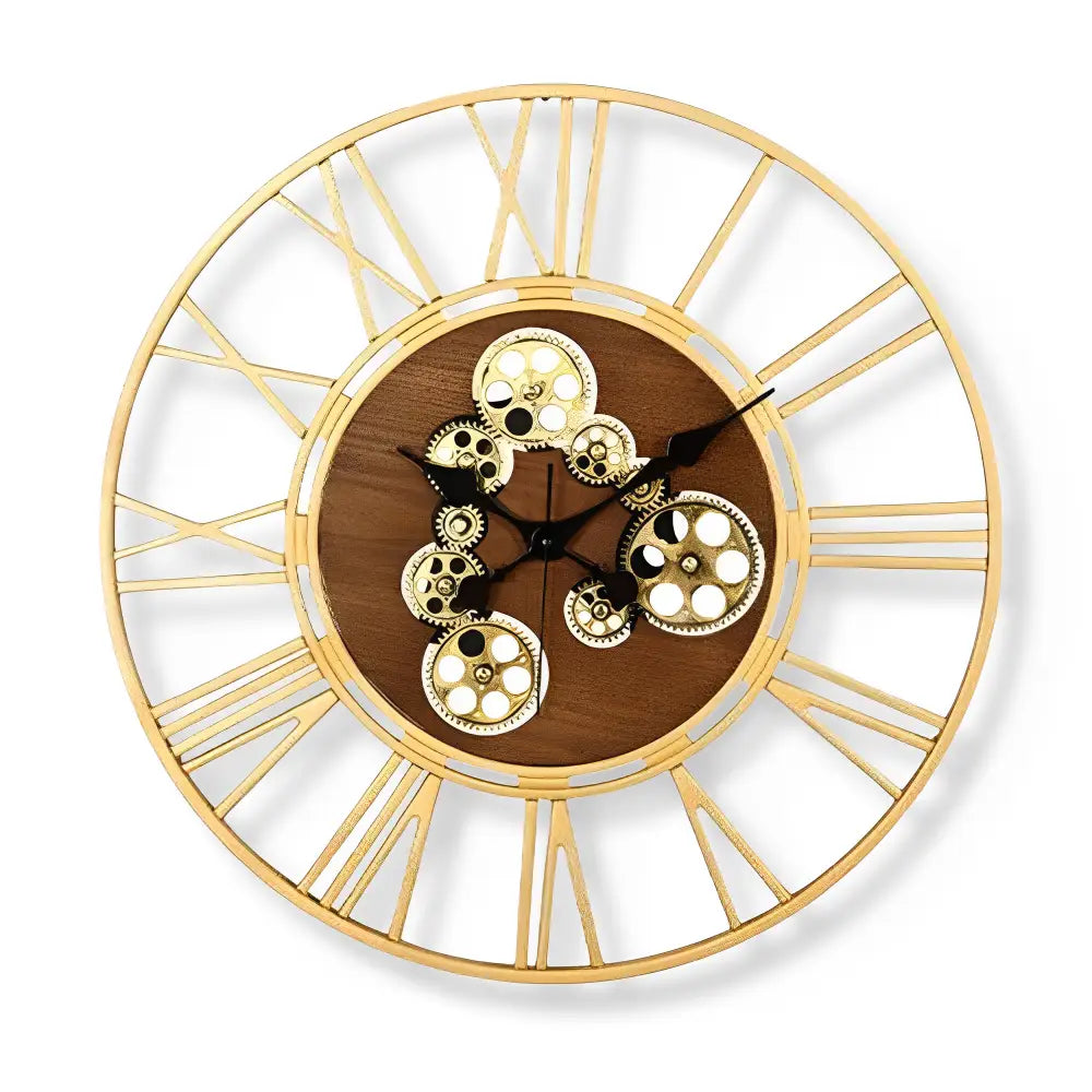 Moving Gear Industrial Metal Wall Clock for UK interiors
