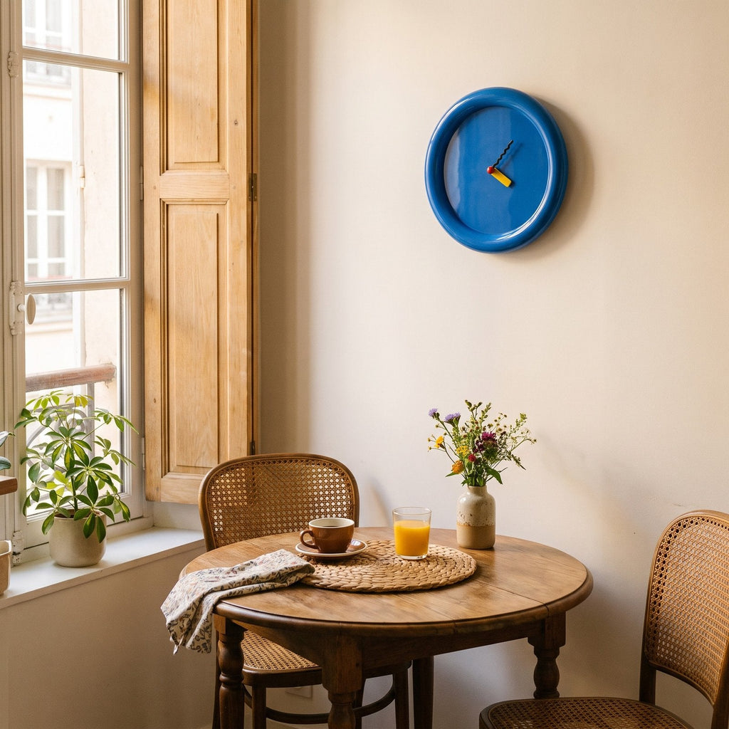 Minimalist Blue Dial Wall Clock for UK interiors