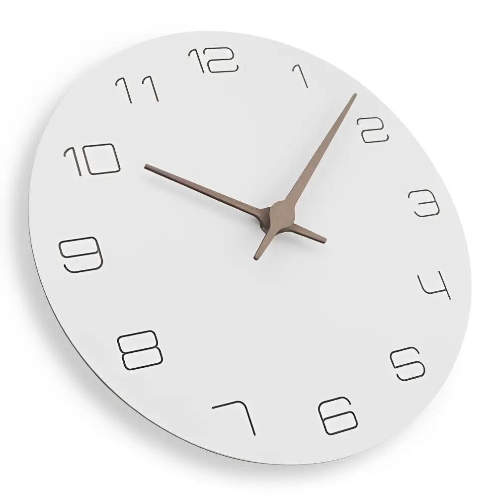 White Wood Wall Clock – view 6