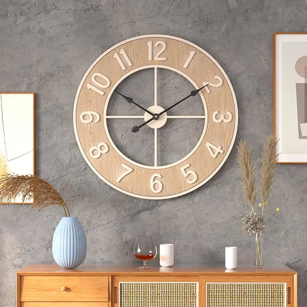 Scandinavian Natural Wood Wall Clock – view 4