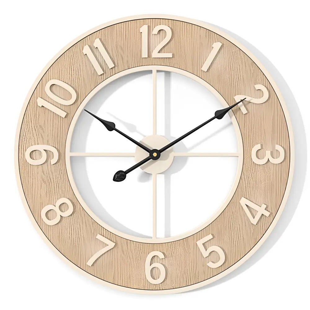 Scandinavian Natural Wood Wall Clock – view 7
