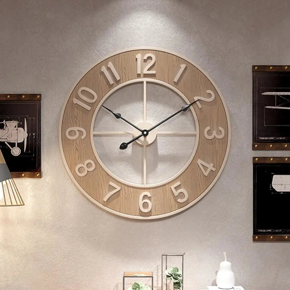 Scandinavian Natural Wood Wall Clock – view 2