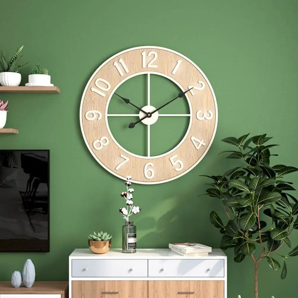 Scandinavian Natural Wood Wall Clock – view 6