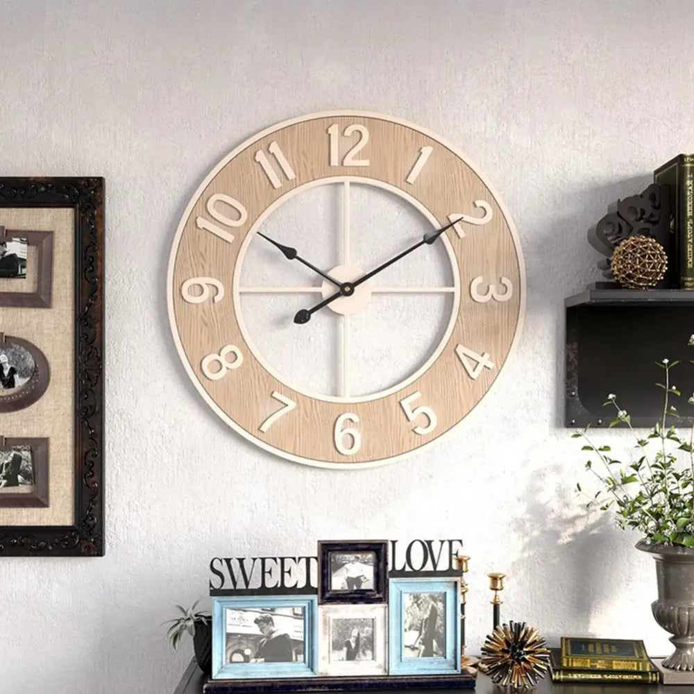 Scandinavian Natural Wood Wall Clock – view 5