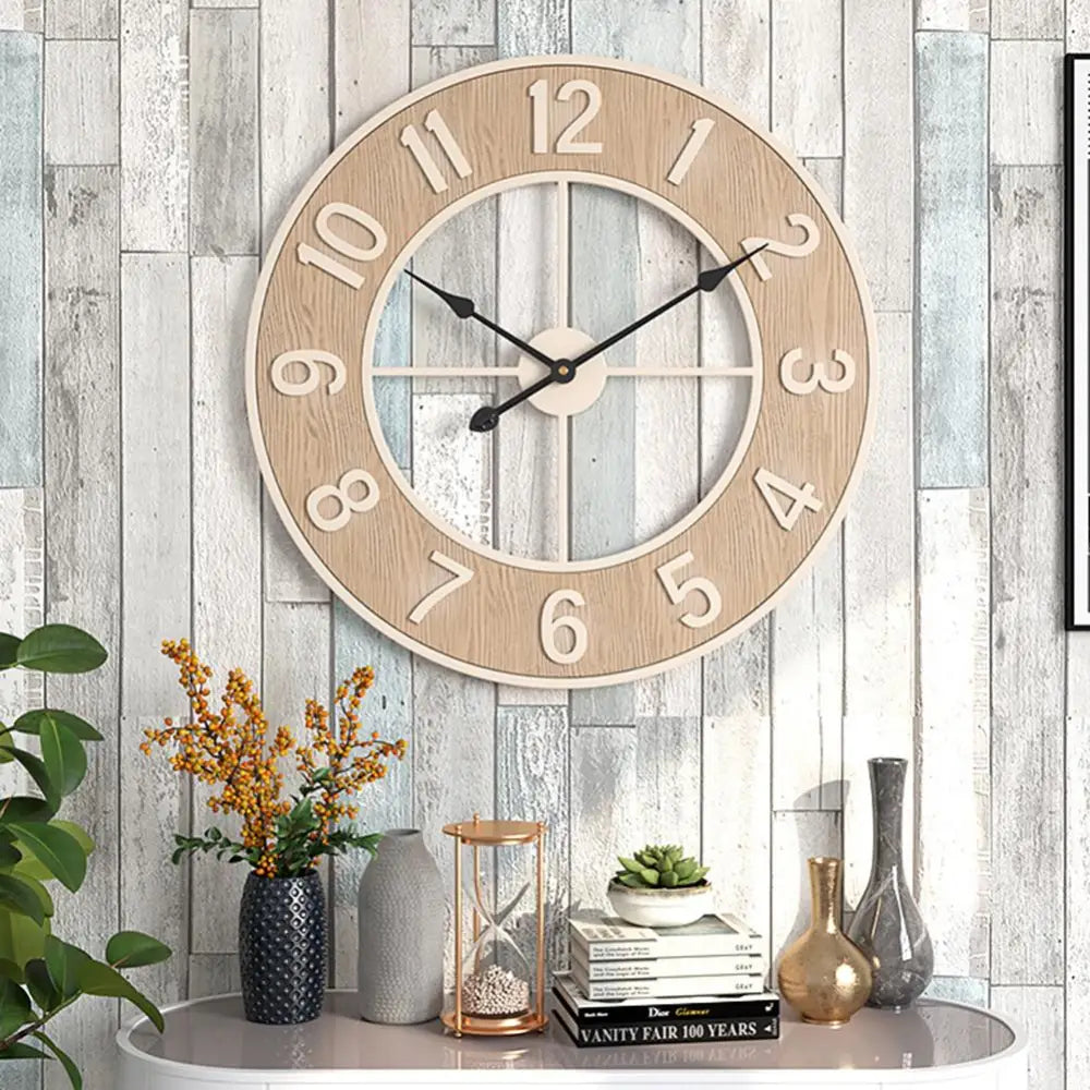 Scandinavian Natural Wood Wall Clock – view 3