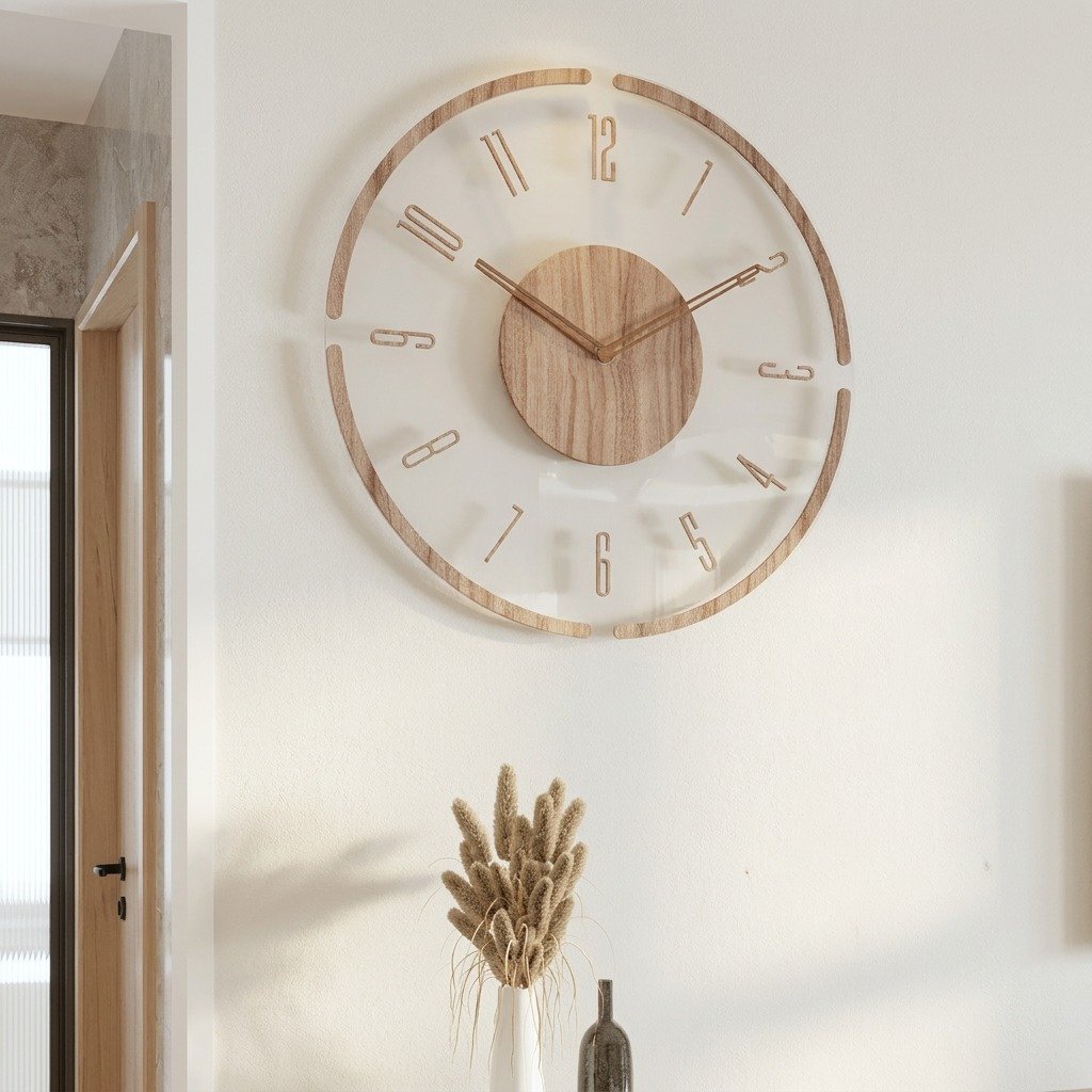 Minimal Wood Wall Clock for UK interiors