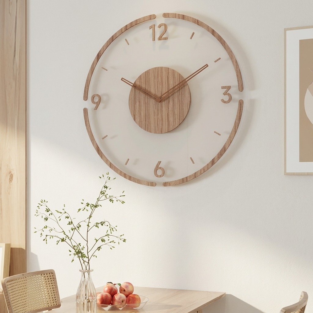 Minimal Wood Wall Clock for UK interiors