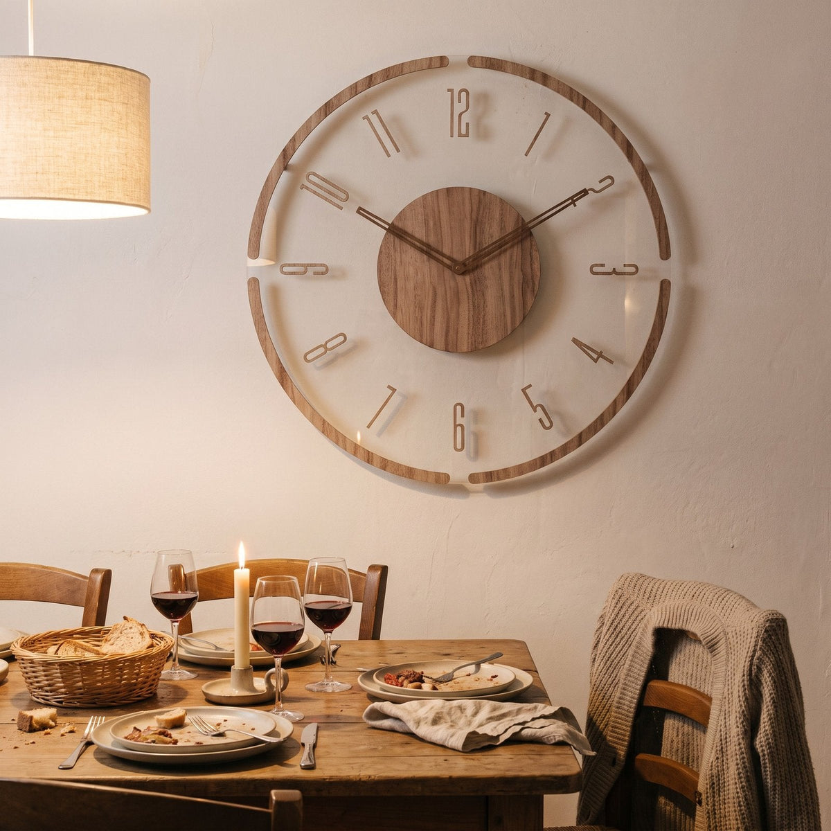 Minimal Wood Wall Clock for UK interiors