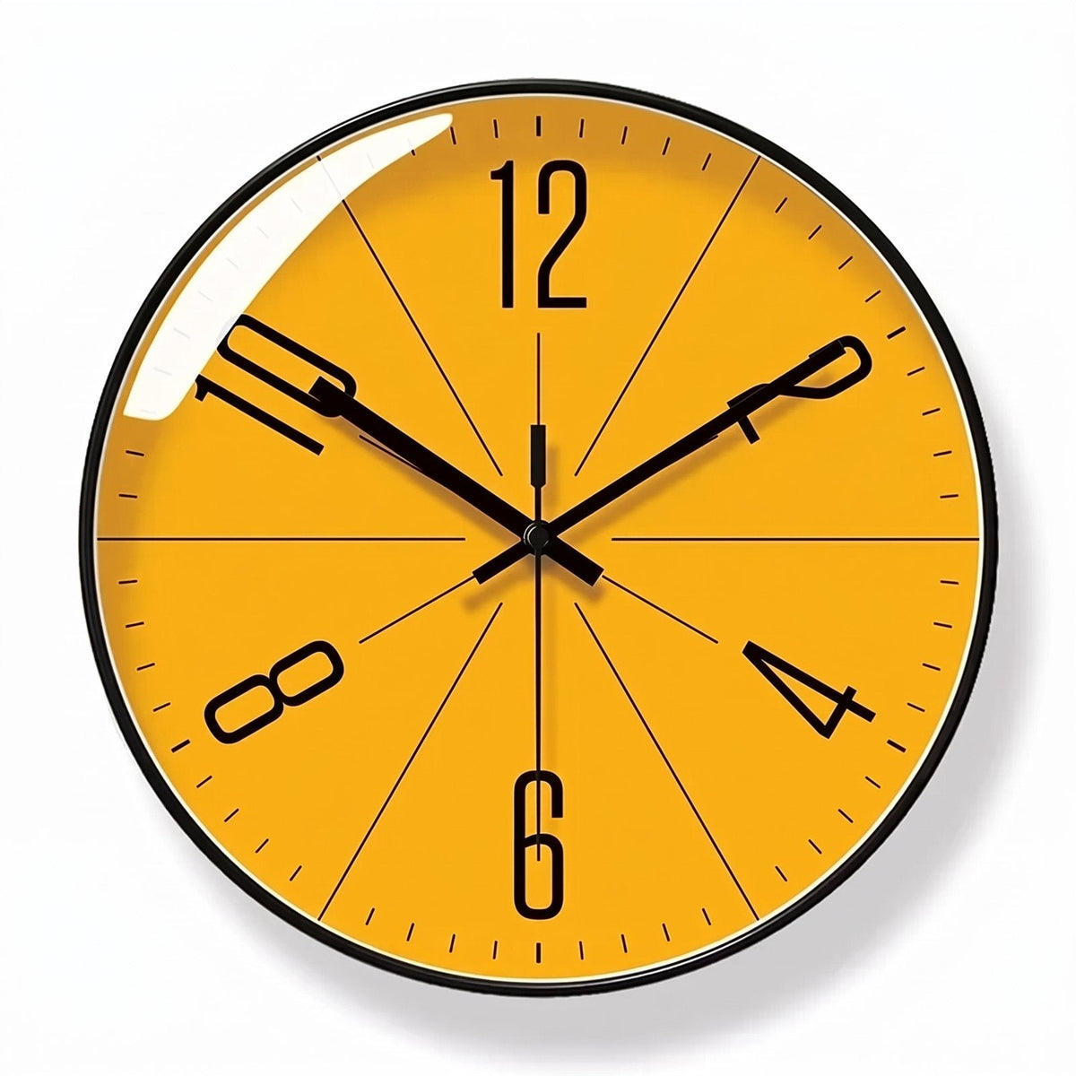 Yellow Dial Wall Clock for UK interiors