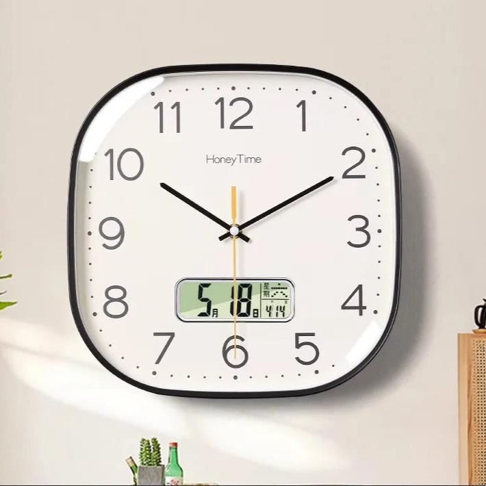 Square Digital Wall Clock for UK interiors