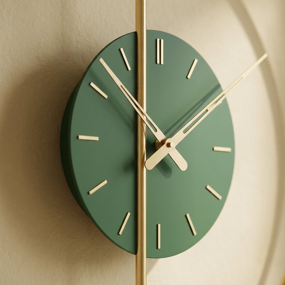 Black Metal Circle Pendulum Wall Clock for UK interiors