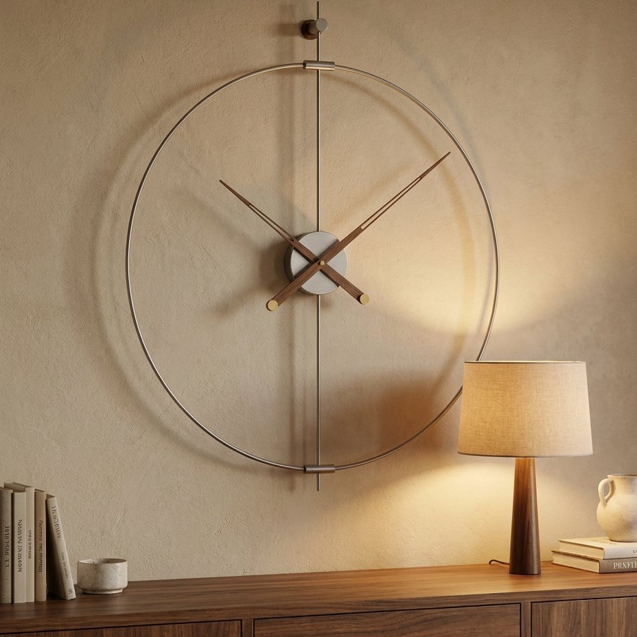 Minimalist Open Gold Circle Wall Clock for UK interiors