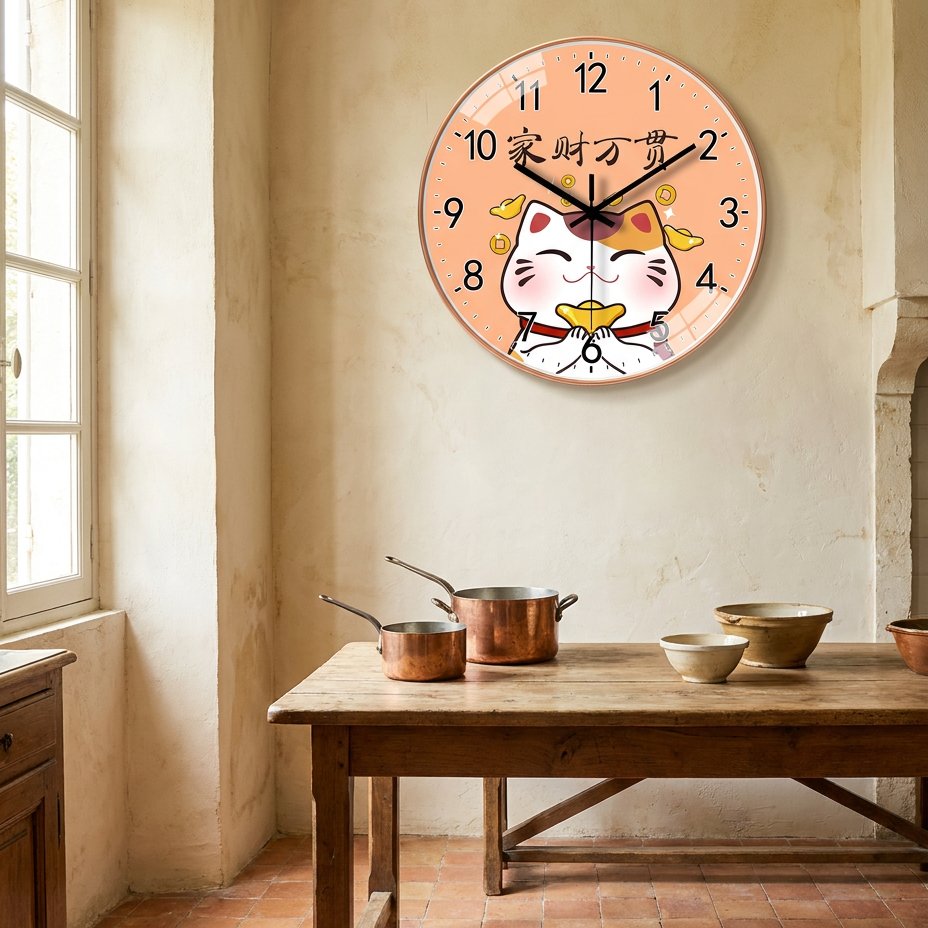 Maneki Cat Wall Clock for UK interiors