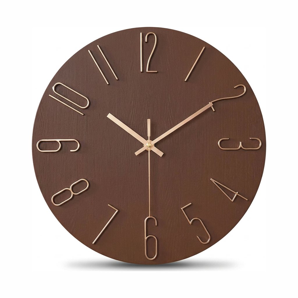 Modern Gold Number Wall Clock for UK interiors