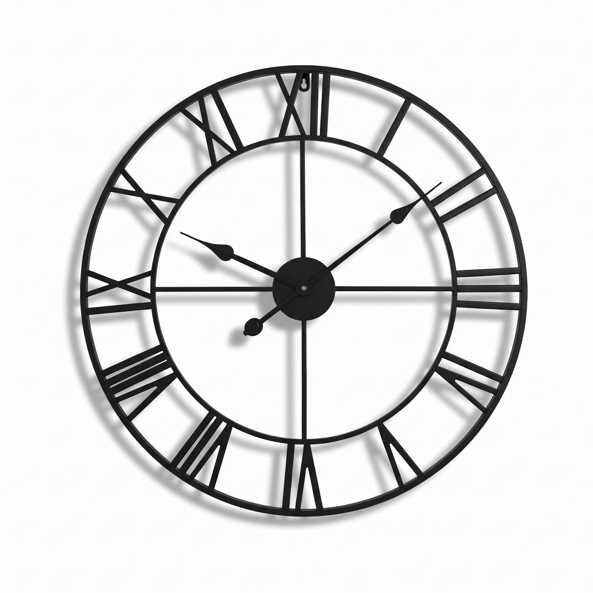 Gold Metal Roman Numeral Wall Clock for UK interiors