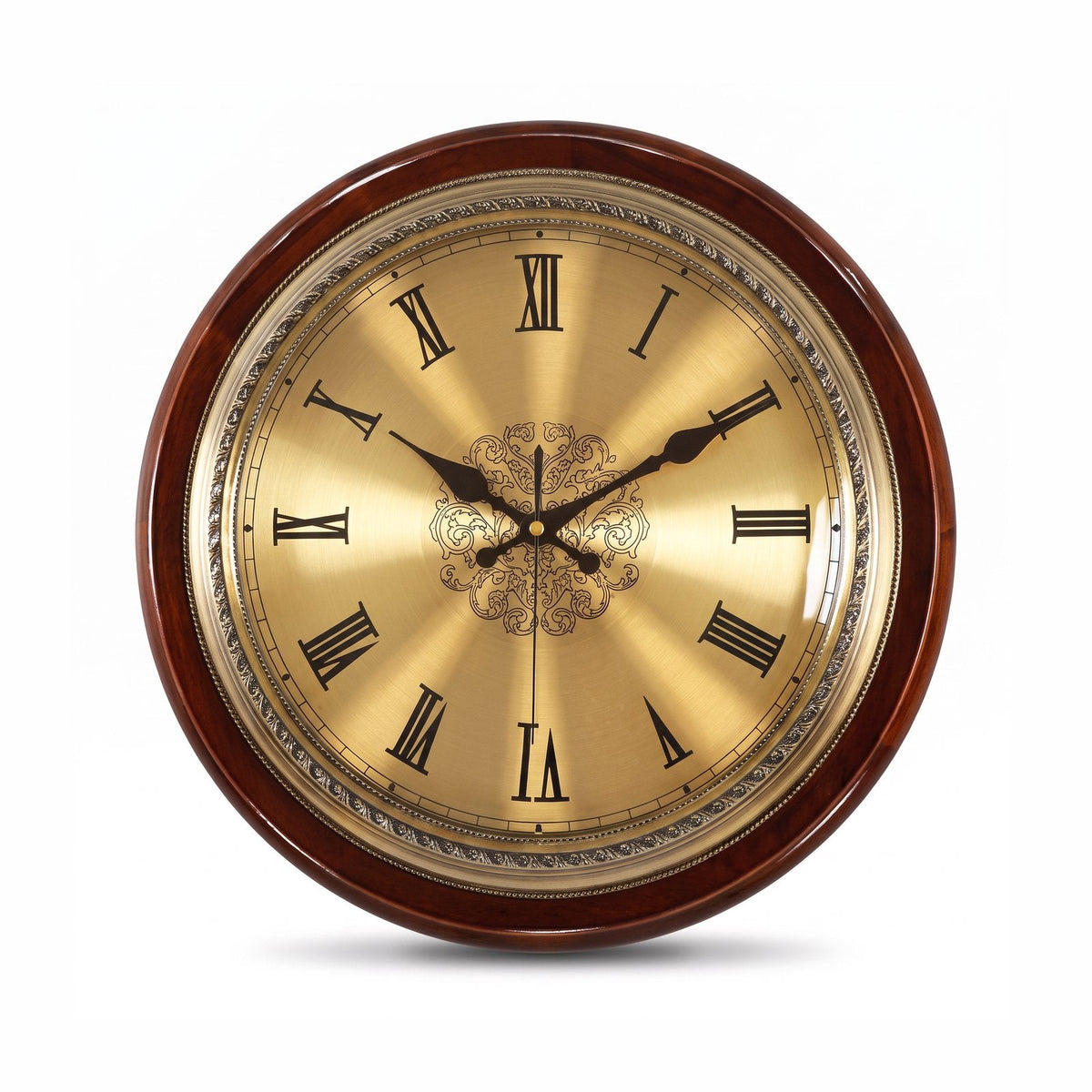 Golden Wall Clock Roman Numerals for UK interiors