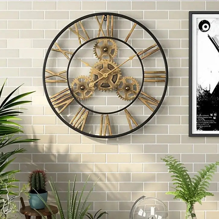 Golden Gears Wall Clock – view 6