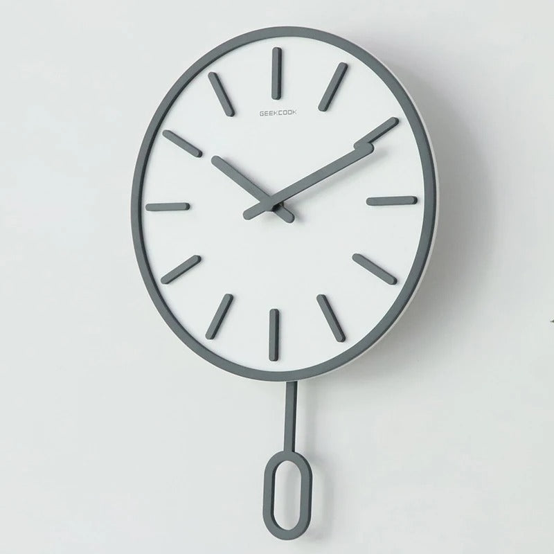 Minimalist Wooden Pendulum Wall Clock for UK interiors