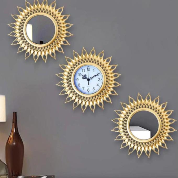Sun Mirror Wall Clock for UK interiors